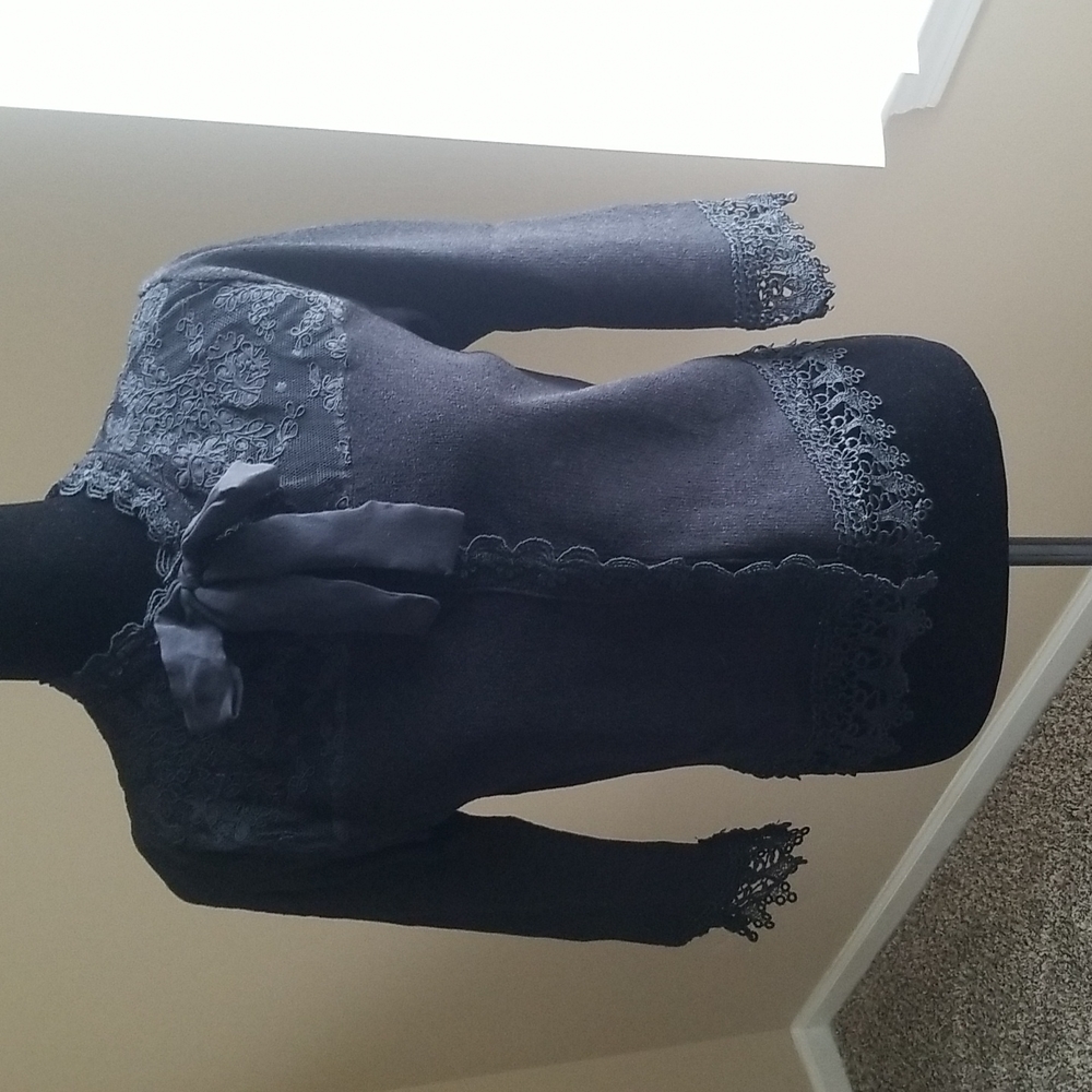 Ball of Cotton Black Laced Sweater gently loved